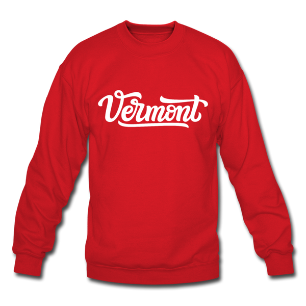 Vermont Sweatshirt - Hand Lettered Vermont Crewneck Sweatshirt - red