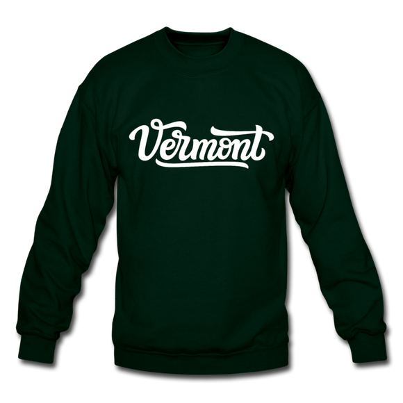 Vermont Sweatshirt - Hand Lettered Vermont Crewneck Sweatshirt - forest green