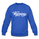 Wyoming Sweatshirt - Hand Lettered Wyoming Crewneck Sweatshirt - royal blue