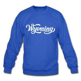 Wyoming Sweatshirt - Hand Lettered Wyoming Crewneck Sweatshirt - royal blue