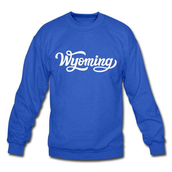 Wyoming Sweatshirt - Hand Lettered Wyoming Crewneck Sweatshirt - royal blue
