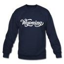 Wyoming Sweatshirt - Hand Lettered Wyoming Crewneck Sweatshirt - navy
