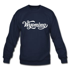 Wyoming Sweatshirt - Hand Lettered Wyoming Crewneck Sweatshirt - navy