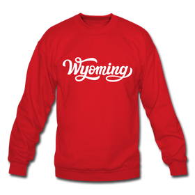 Wyoming Sweatshirt - Hand Lettered Wyoming Crewneck Sweatshirt - red
