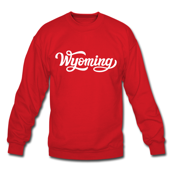 Wyoming Sweatshirt - Hand Lettered Wyoming Crewneck Sweatshirt - red