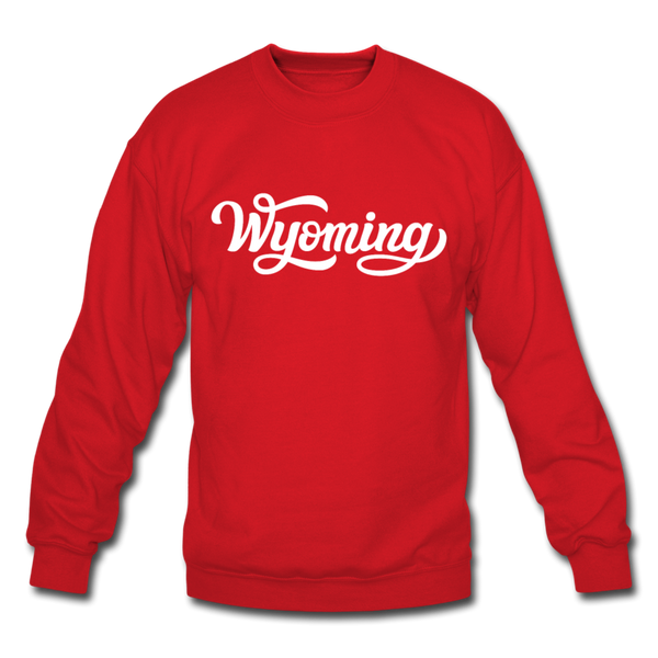 Wyoming Sweatshirt - Hand Lettered Wyoming Crewneck Sweatshirt - red