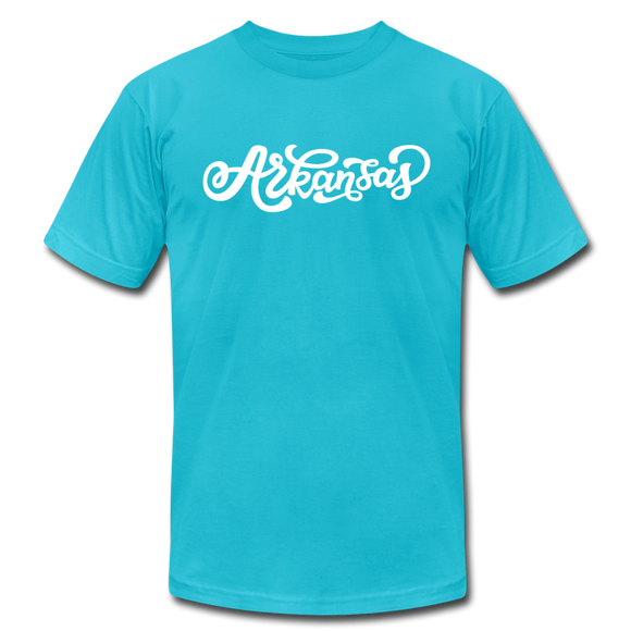 Arkansas T-Shirt - Hand Lettered Unisex Arkansas T Shirt - turquoise