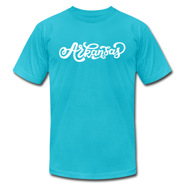Arkansas T-Shirt - Hand Lettered Unisex Arkansas T Shirt - turquoise