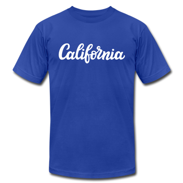 California T-Shirt - Hand Lettered Unisex California T Shirt - royal blue