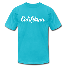 California T-Shirt - Hand Lettered Unisex California T Shirt - turquoise