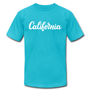 California T-Shirt - Hand Lettered Unisex California T Shirt - turquoise