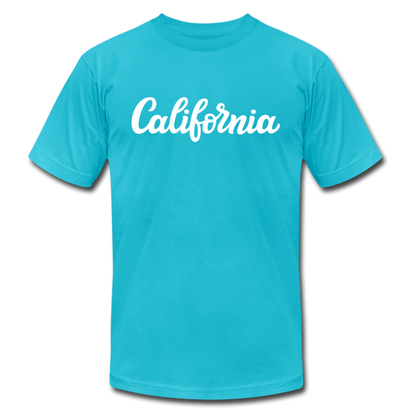 California T-Shirt - Hand Lettered Unisex California T Shirt - turquoise