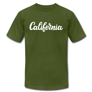 California T-Shirt - Hand Lettered Unisex California T Shirt - olive