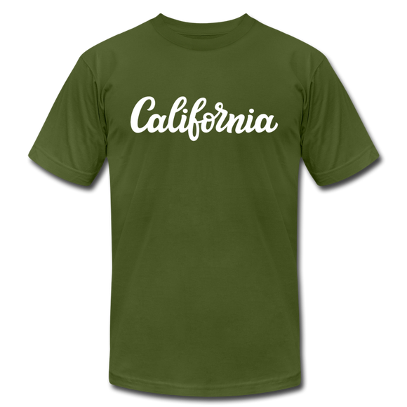 California T-Shirt - Hand Lettered Unisex California T Shirt - olive