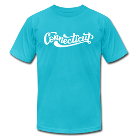 Connecticut T-Shirt - Hand Lettered Unisex Connecticut T Shirt - turquoise