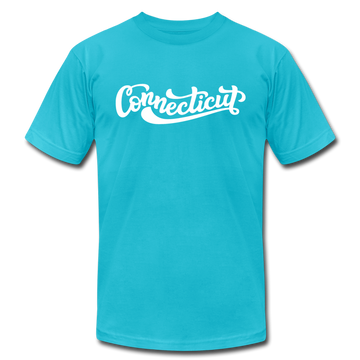 Connecticut T-Shirt - Hand Lettered Unisex Connecticut T Shirt - turquoise