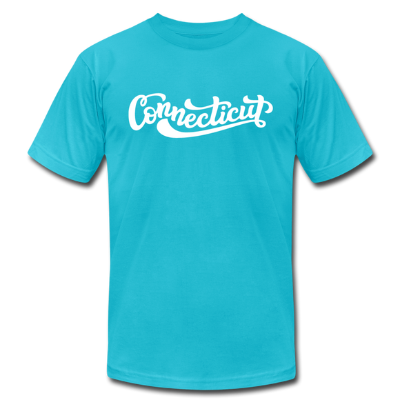 Connecticut T-Shirt - Hand Lettered Unisex Connecticut T Shirt - turquoise