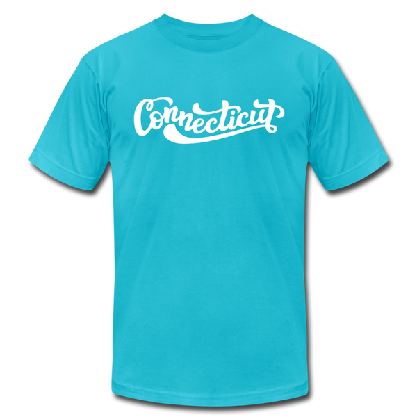 Connecticut T-Shirt - Hand Lettered Unisex Connecticut T Shirt - turquoise