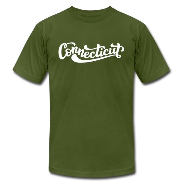 Connecticut T-Shirt - Hand Lettered Unisex Connecticut T Shirt - olive