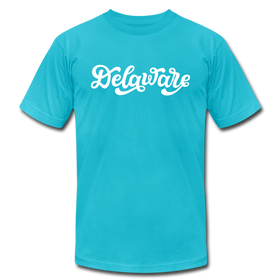 Delaware T-Shirt - Hand Lettered Unisex Delaware T Shirt - turquoise