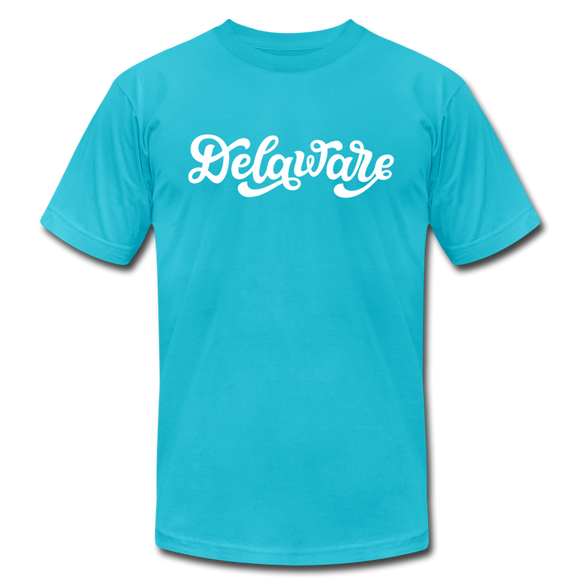 Delaware T-Shirt - Hand Lettered Unisex Delaware T Shirt - turquoise