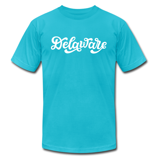 Delaware T-Shirt - Hand Lettered Unisex Delaware T Shirt - turquoise