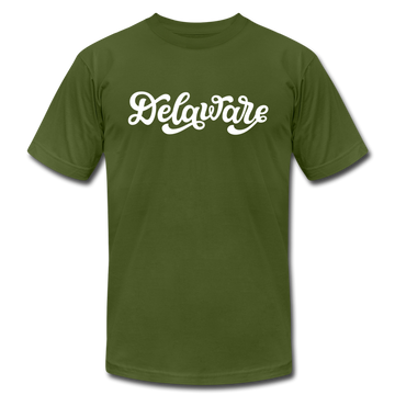 Delaware T-Shirt - Hand Lettered Unisex Delaware T Shirt - olive