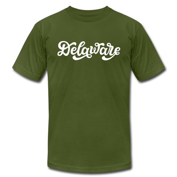 Delaware T-Shirt - Hand Lettered Unisex Delaware T Shirt - olive