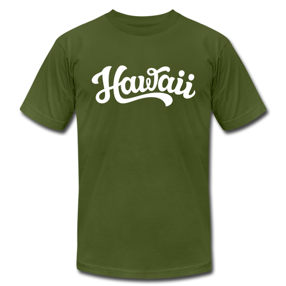 Hawaii T-Shirt - Hand Lettered Unisex Hawaii T Shirt - olive