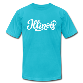 Illinois T-Shirt - Hand Lettered Unisex Illinois T Shirt - turquoise