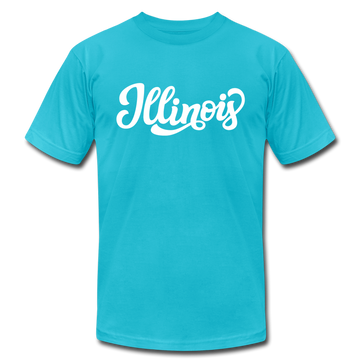 Illinois T-Shirt - Hand Lettered Unisex Illinois T Shirt - turquoise