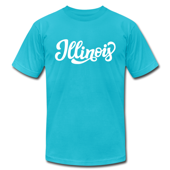 Illinois T-Shirt - Hand Lettered Unisex Illinois T Shirt - turquoise