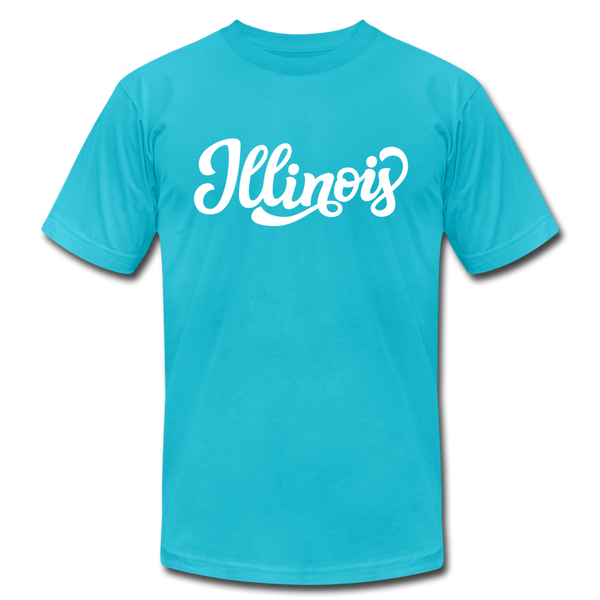 Illinois T-Shirt - Hand Lettered Unisex Illinois T Shirt - turquoise