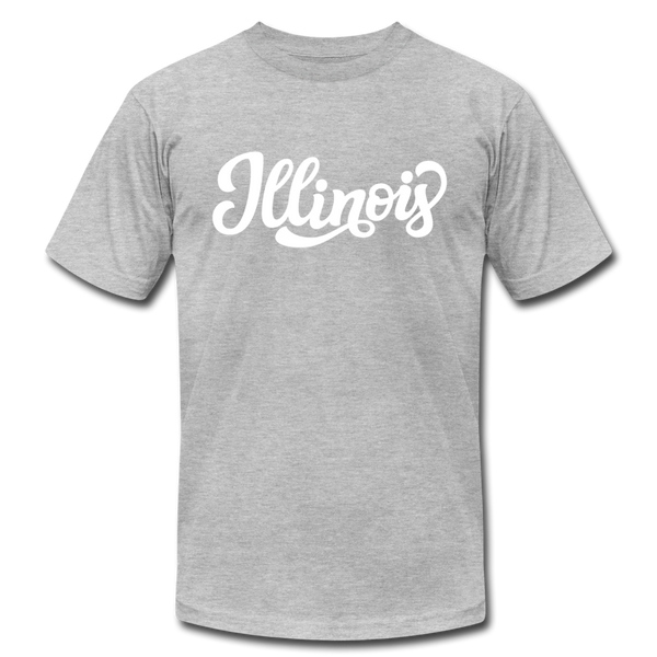 Illinois T-Shirt - Hand Lettered Unisex Illinois T Shirt - heather gray