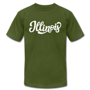 Illinois T-Shirt - Hand Lettered Unisex Illinois T Shirt - olive
