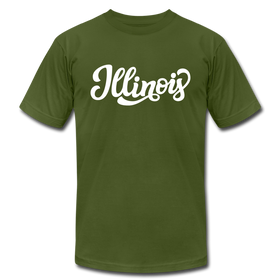 Illinois T-Shirt - Hand Lettered Unisex Illinois T Shirt - olive