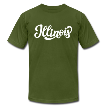 Illinois T-Shirt - Hand Lettered Unisex Illinois T Shirt - olive