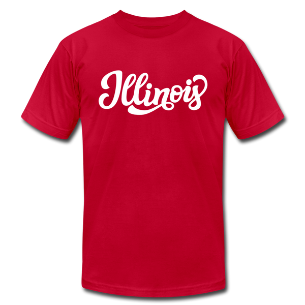 Illinois T-Shirt - Hand Lettered Unisex Illinois T Shirt - red