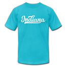 Indiana T-Shirt - Hand Lettered Unisex Indiana T Shirt - turquoise