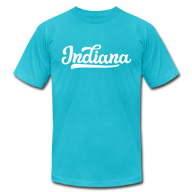 Indiana T-Shirt - Hand Lettered Unisex Indiana T Shirt - turquoise