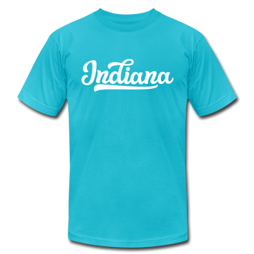 Indiana T-Shirt - Hand Lettered Unisex Indiana T Shirt - turquoise