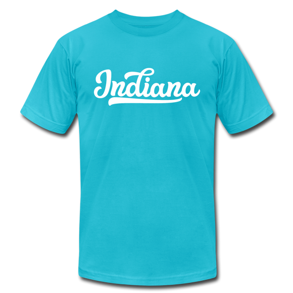 Indiana T-Shirt - Hand Lettered Unisex Indiana T Shirt - turquoise