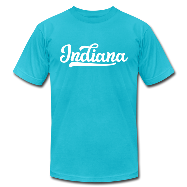 Indiana T-Shirt - Hand Lettered Unisex Indiana T Shirt - turquoise