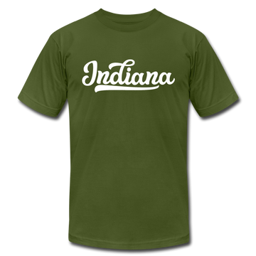 Indiana T-Shirt - Hand Lettered Unisex Indiana T Shirt - olive