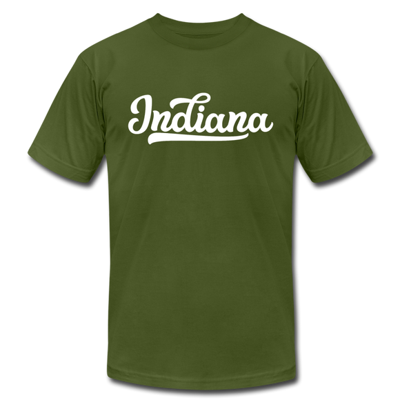 Indiana T-Shirt - Hand Lettered Unisex Indiana T Shirt - olive