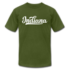 Indiana T-Shirt - Hand Lettered Unisex Indiana T Shirt - olive