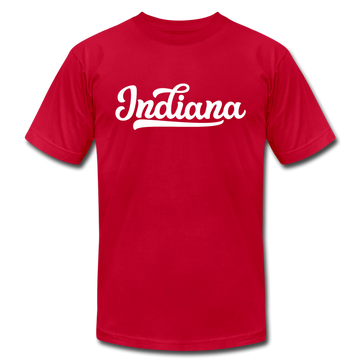 Indiana T-Shirt - Hand Lettered Unisex Indiana T Shirt - red