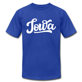 Iowa T-Shirt - Hand Lettered Unisex Iowa T Shirt - royal blue