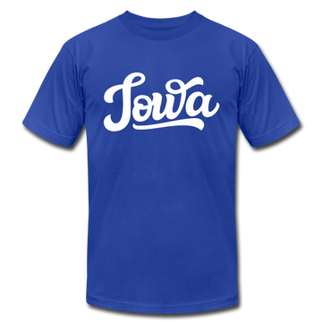 Iowa T-Shirt - Hand Lettered Unisex Iowa T Shirt - royal blue