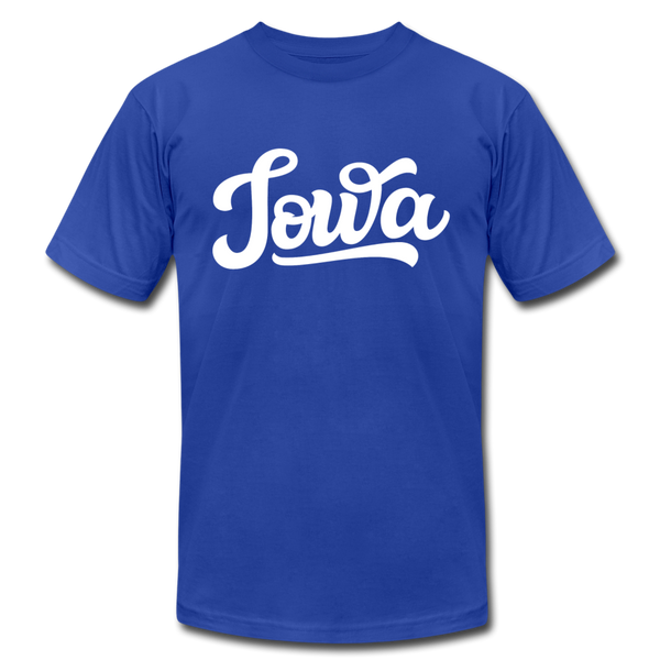 Iowa T-Shirt - Hand Lettered Unisex Iowa T Shirt - royal blue